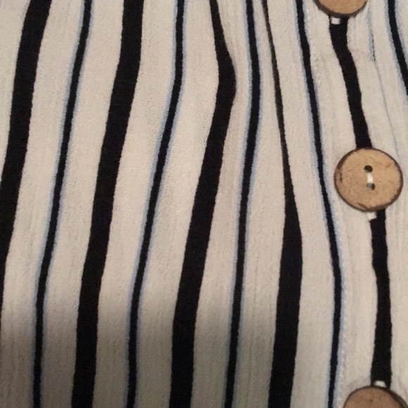 I.N. Studio Woman Boho Vertical Stripes Balloon Sleeves 3/4 1X - Picture 5 of 8